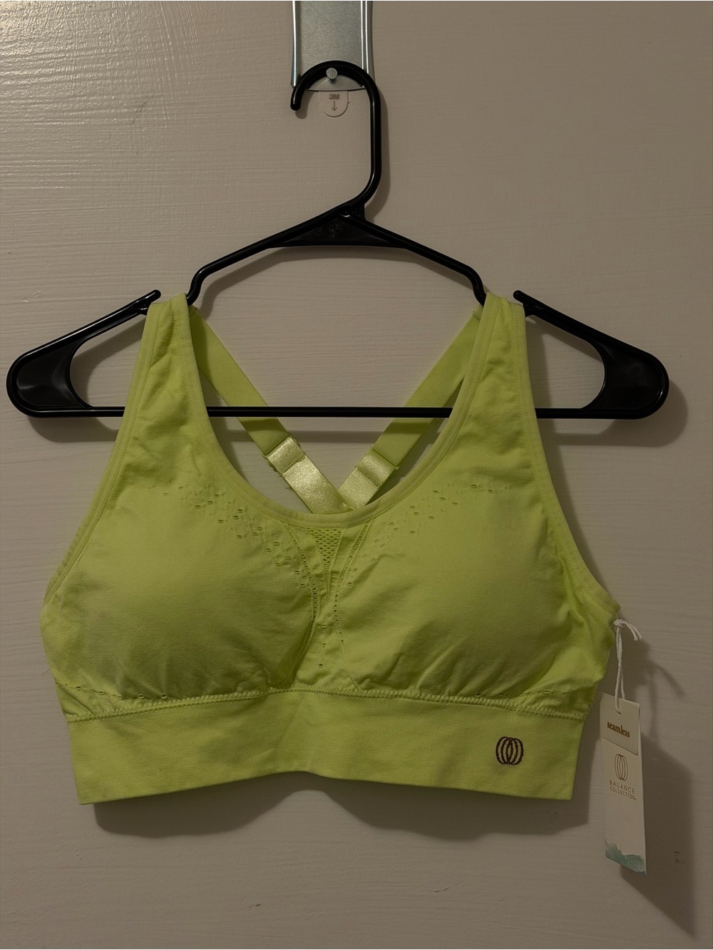 Balance Collection Lime Green Seamless Sports Bralette with Crossback Straps